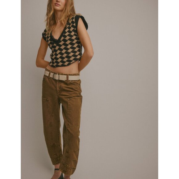 FREE PEOPLE Lola Top / Black + Tan Combo - Picture 5 of 8